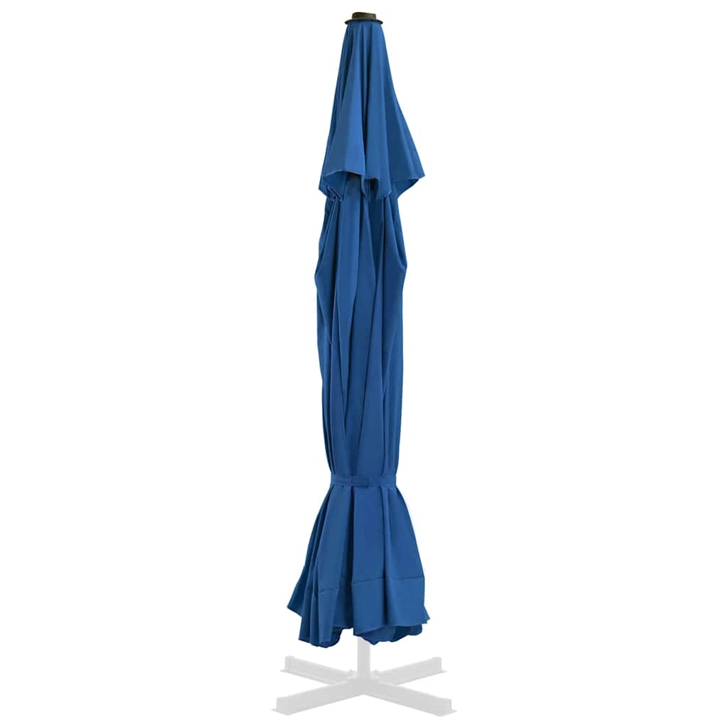 Tecido de substituição p/ guarda-sol exterior 515 cm azul-ciano