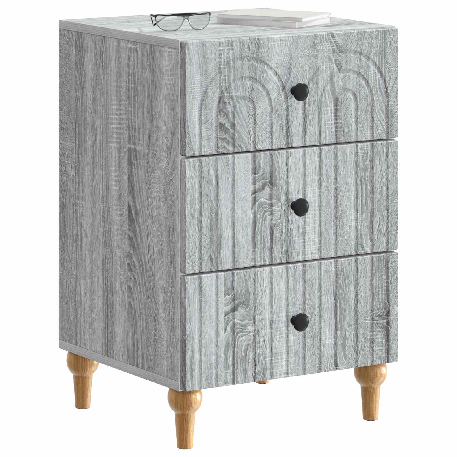Armário de cabeceira sonoma cinzento 43x 41 x 66,5 cm