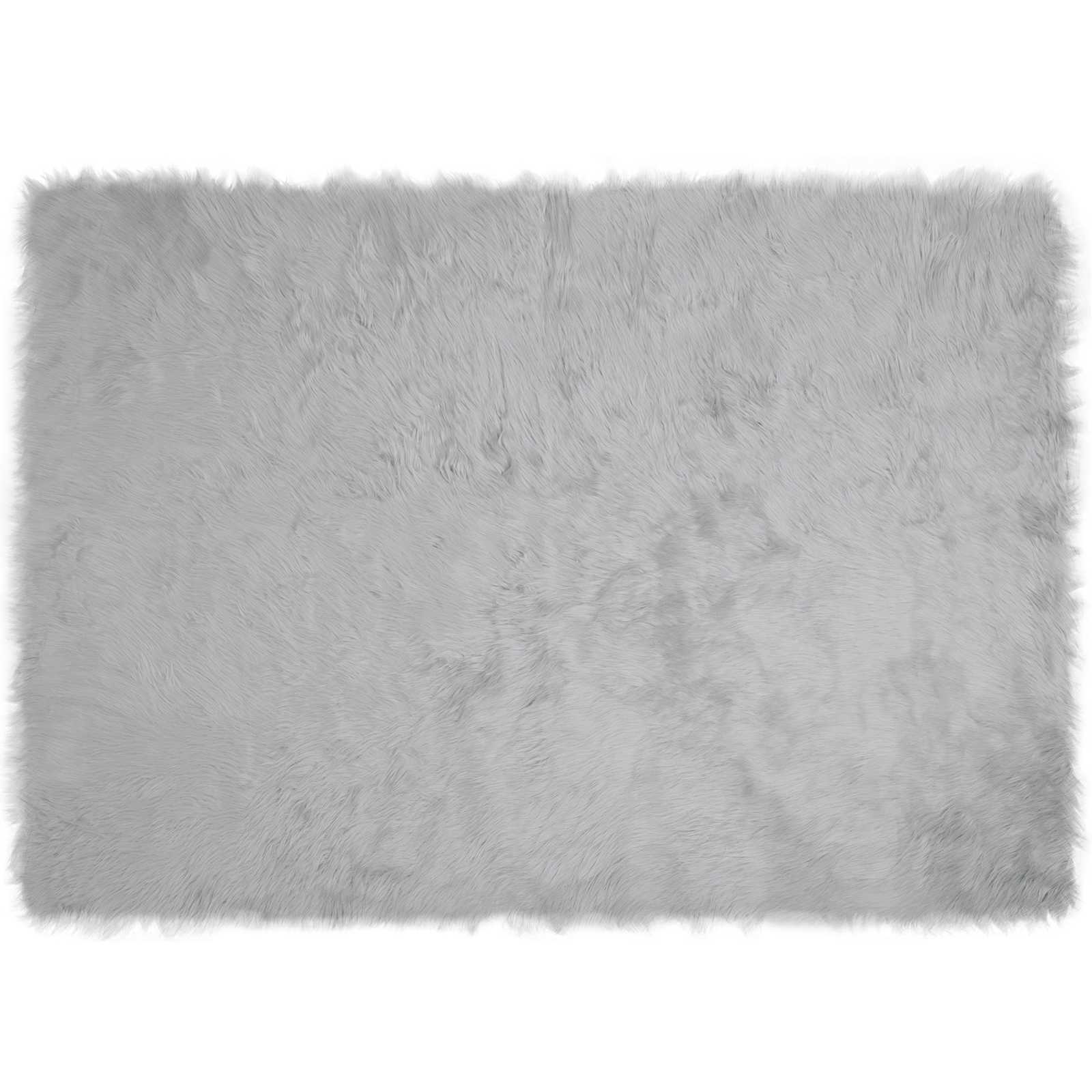 Tapete de de ovelha sintética tafalla cinzento 140 x 200 cm