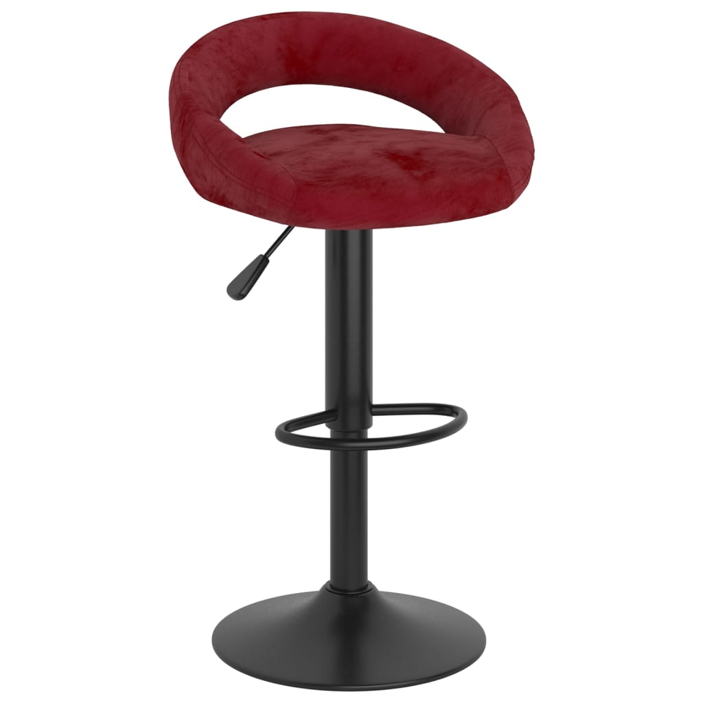 Bancos de bar 2 pcs veludo vermelho tinto
