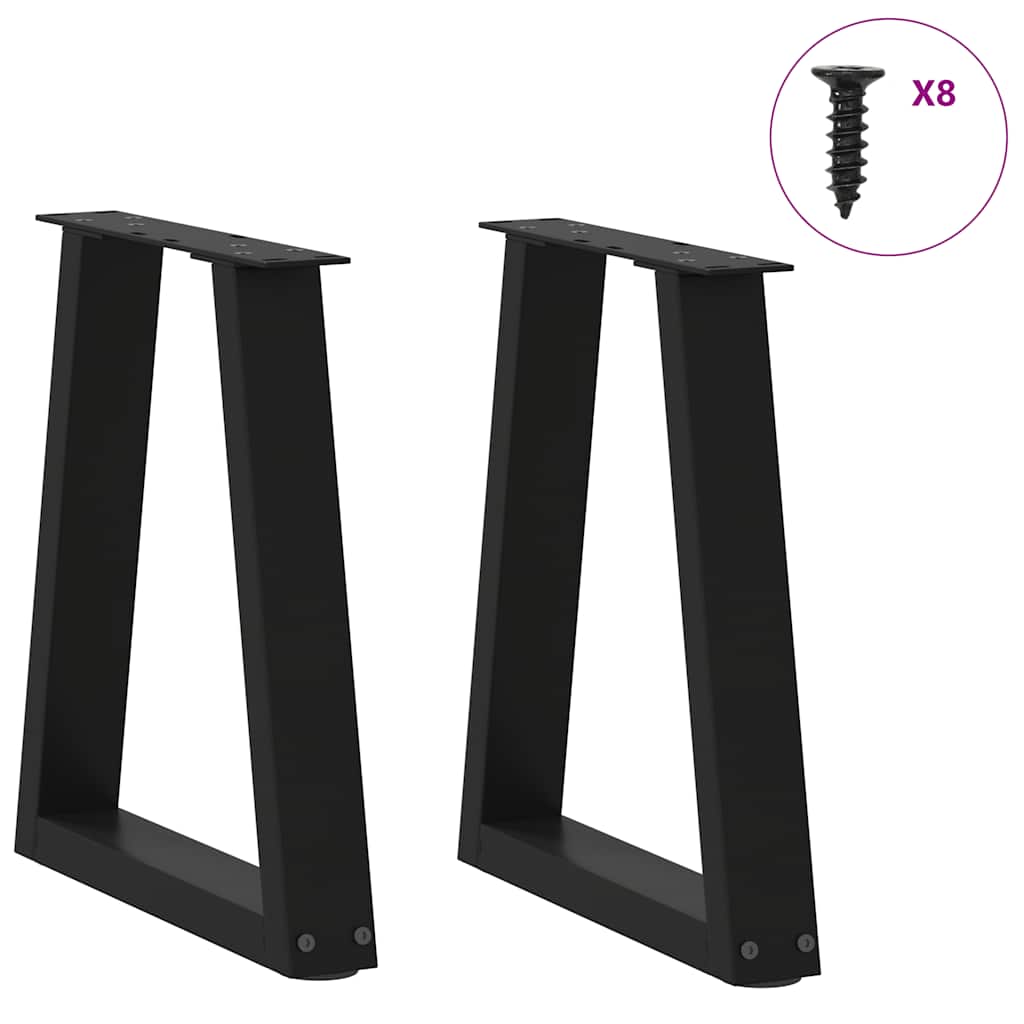 Pés para mesa de centro em v 2 peças preto 28x(42-43,3) cm aço