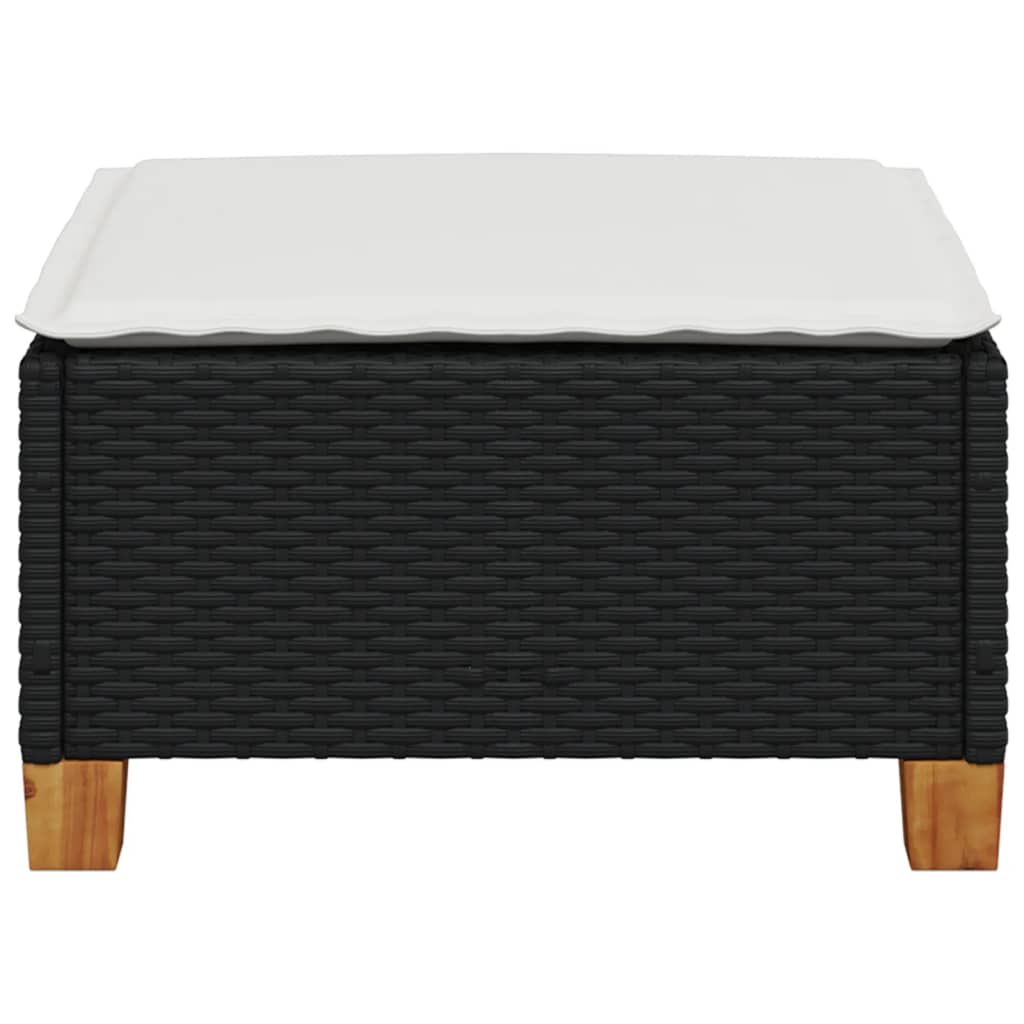 Banco de jardim com almofadão 63,5x56x32 cm vime PE preto