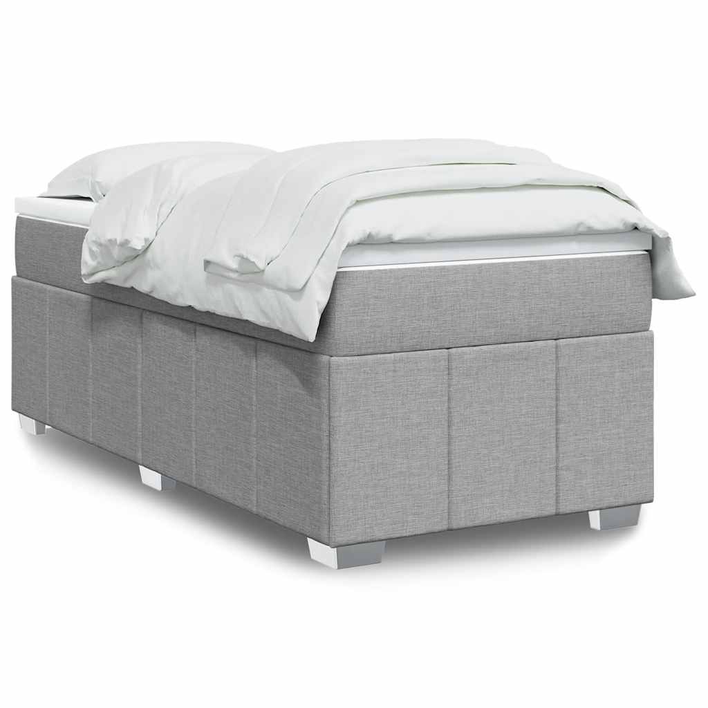 Cama com molas/colchão 100x200 cm tecido cinzento-claro