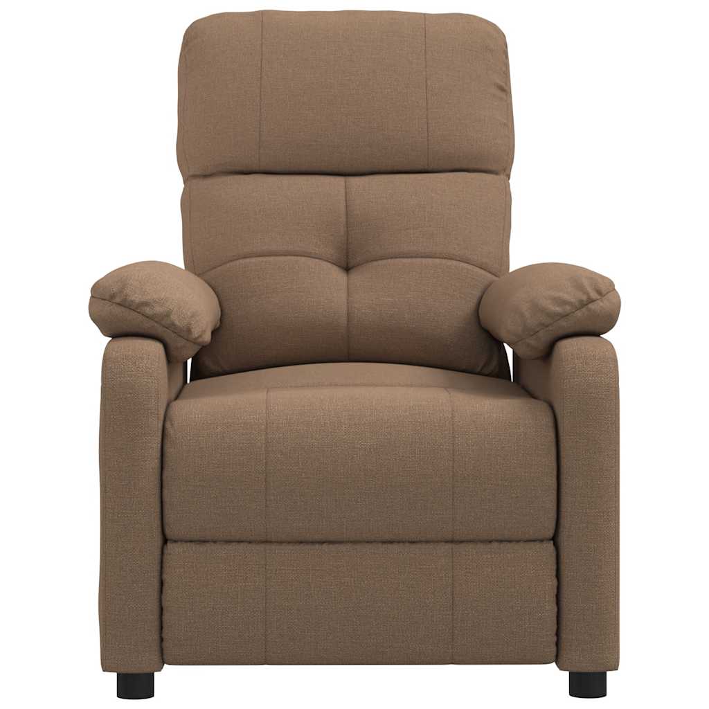 Poltrona de massagens reclinável tecido castanho