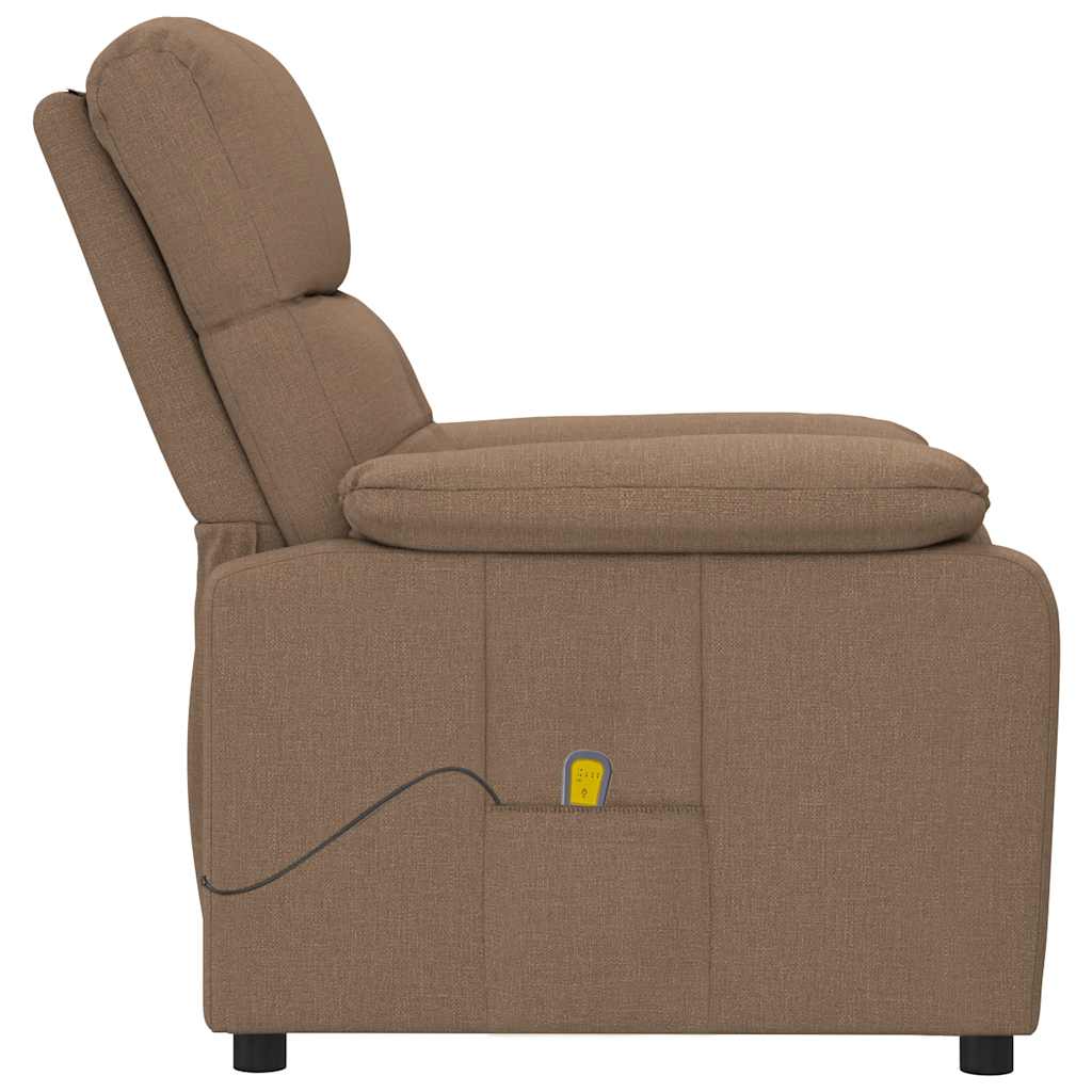 Poltrona de massagens reclinável tecido castanho