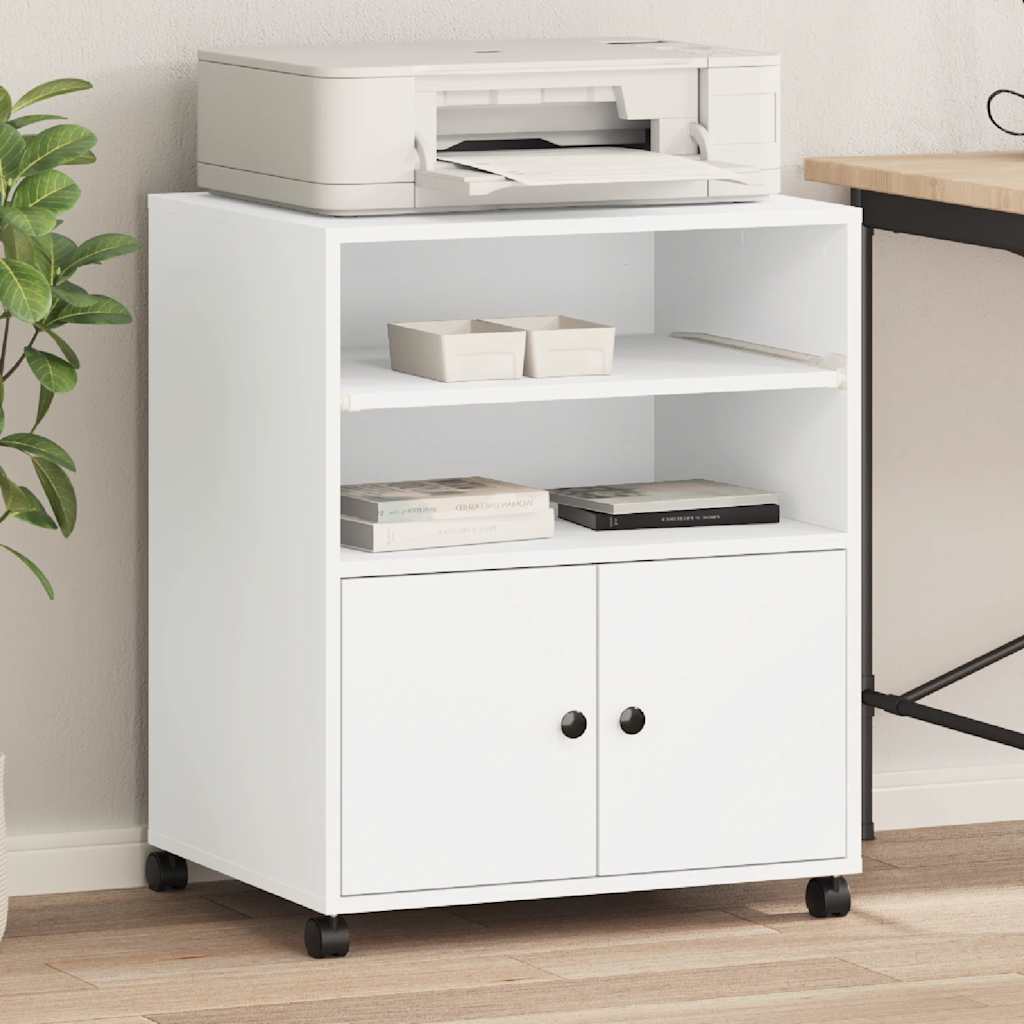 Suporte para impressora com rodas 60x48x74 cm branco