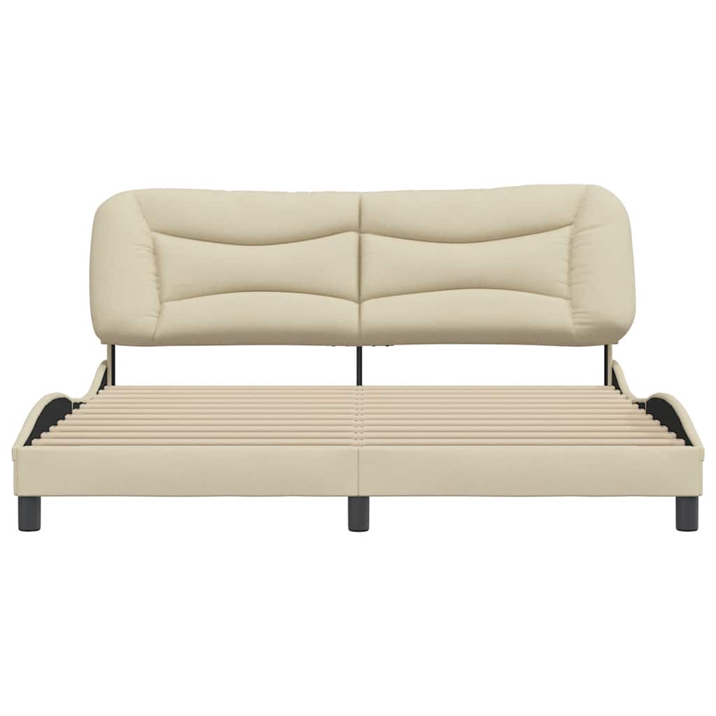 Estrutura de cama sem colchão hvar 180x200 cm tecido cor creme