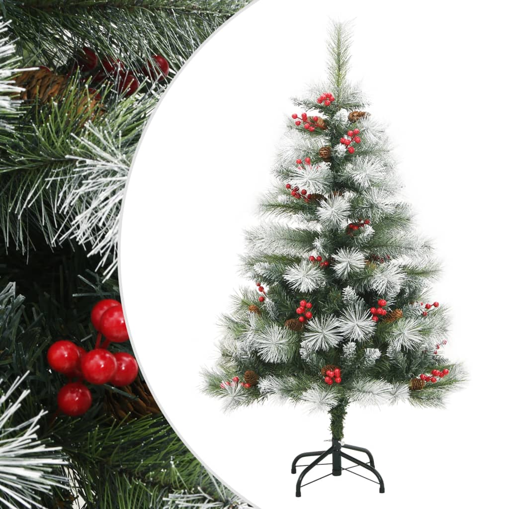 Árvore de natal artificial articulada c/ pinhas e bagas 150 cm