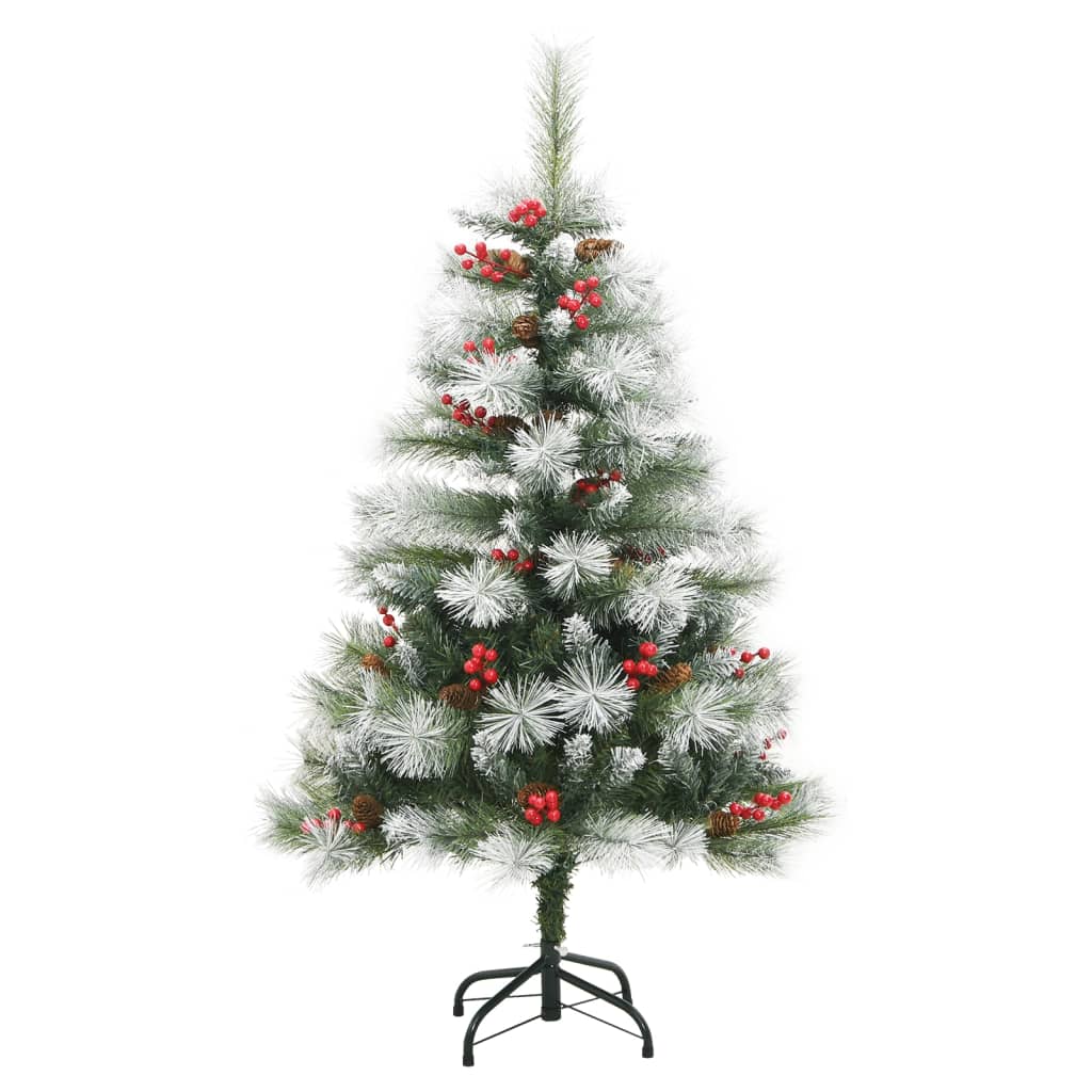 Árvore de natal artificial articulada c/ pinhas e bagas 150 cm