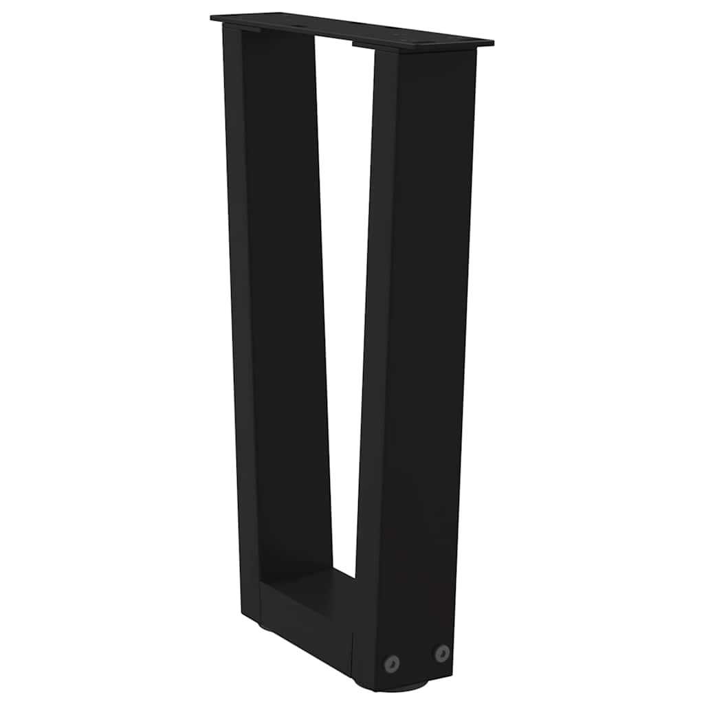 Pés para mesa de centro em v, 2 peças, preto, 38x(42-43,3) cm, aço
