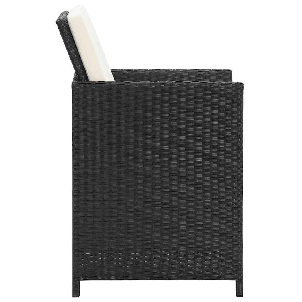 Cadeiras de jardim 4 pcs vime PE preto