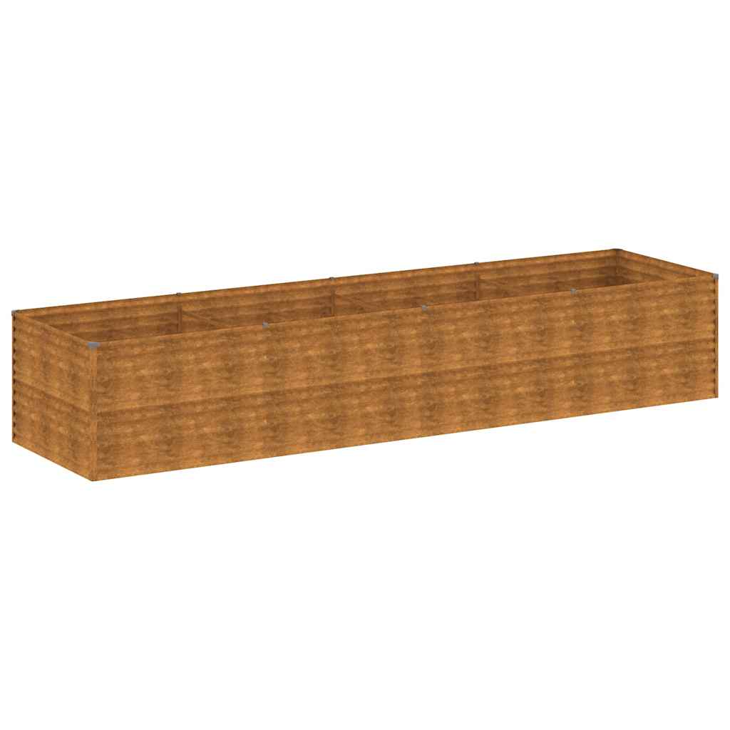 Canteiro elevado de jardim 386x100x69 cm aço corten