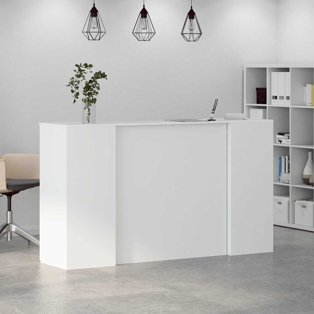 Balcão de recepção branco 180x50x103,5 cm madeira projetada