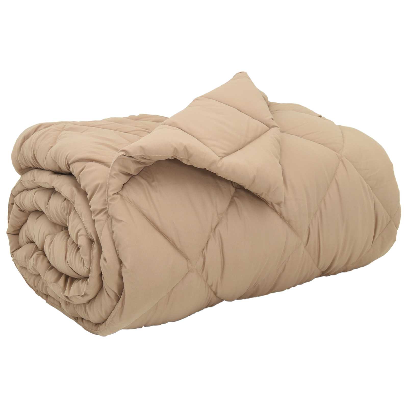 Edredom de inverno 135 x 220 cm 450 gsm cinzento-acastanhado