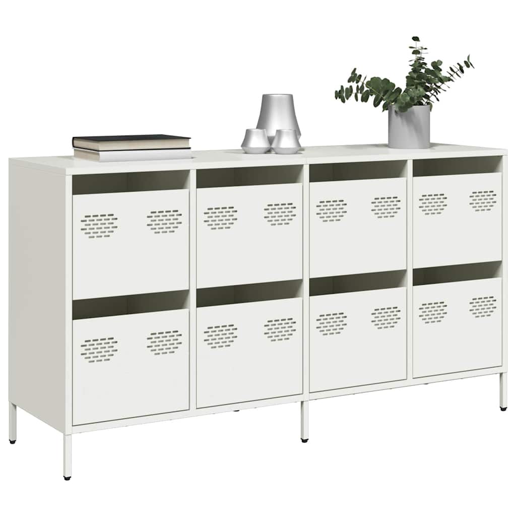 Aparador 135x39x73,5 cm aço laminado a frio branco