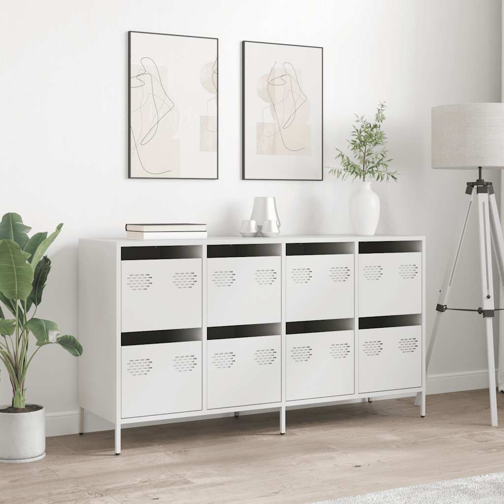 Aparador 135x39x73,5 cm aço laminado a frio branco