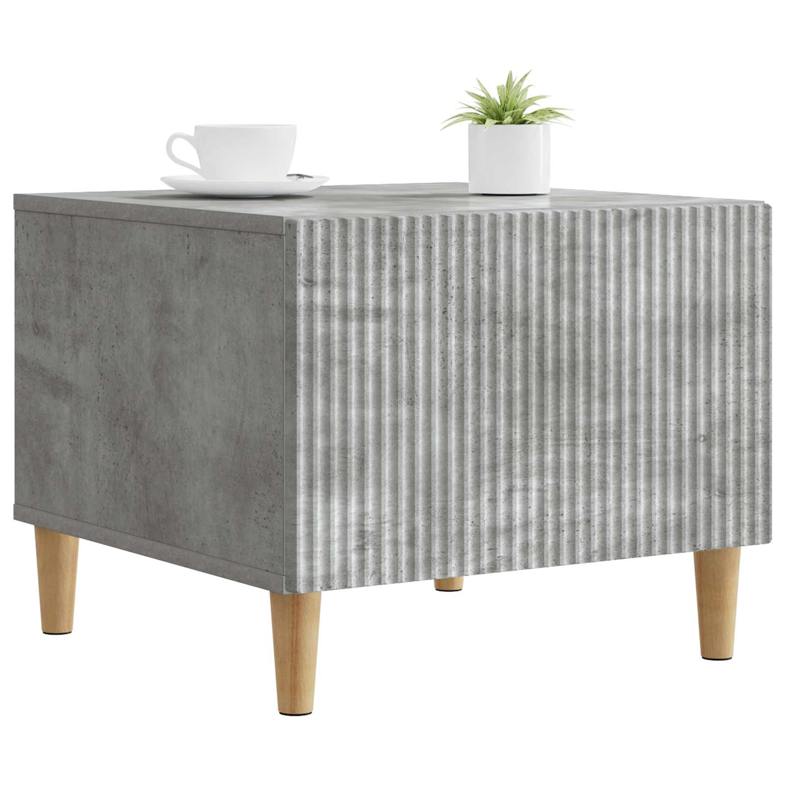 Mesa de centro com gaveta cinzento cimento 49 x 50 x 40 cm