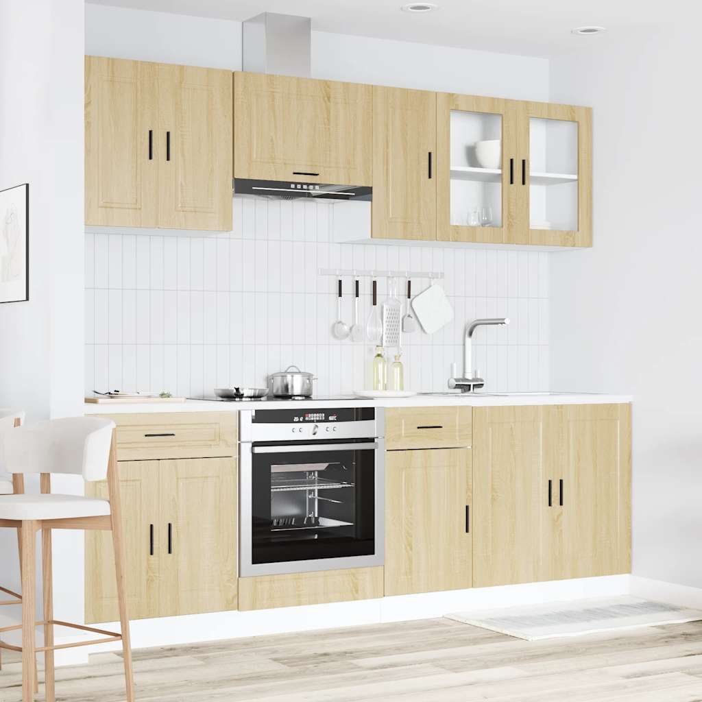 8 Peças armário de cozinha conjunto porto sonoma carvalho