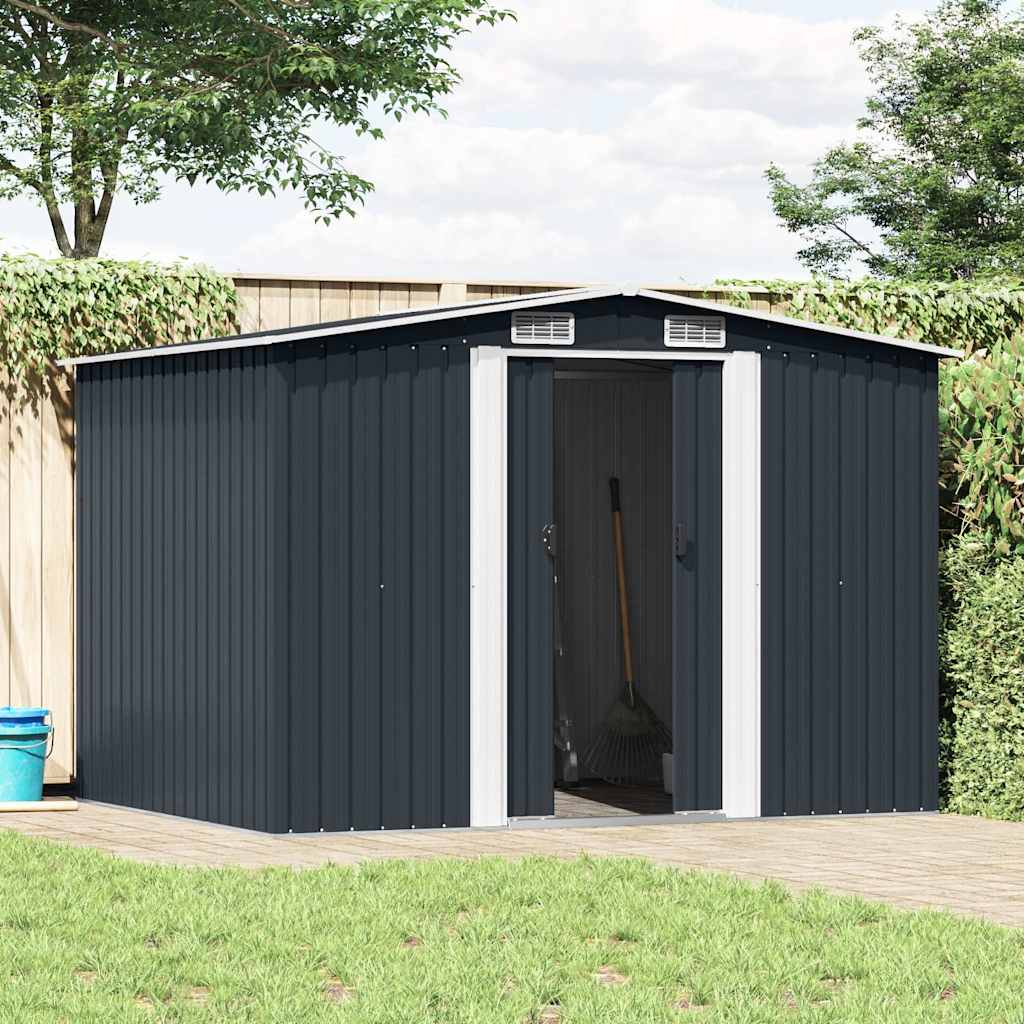 Abrigo de jardim 257x205x178 cm aço antracite