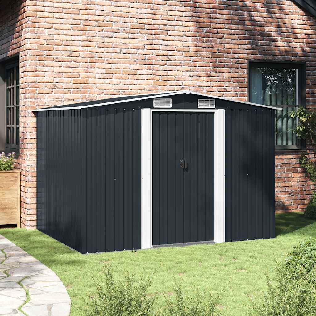 Abrigo de jardim 257x205x178 cm aço antracite