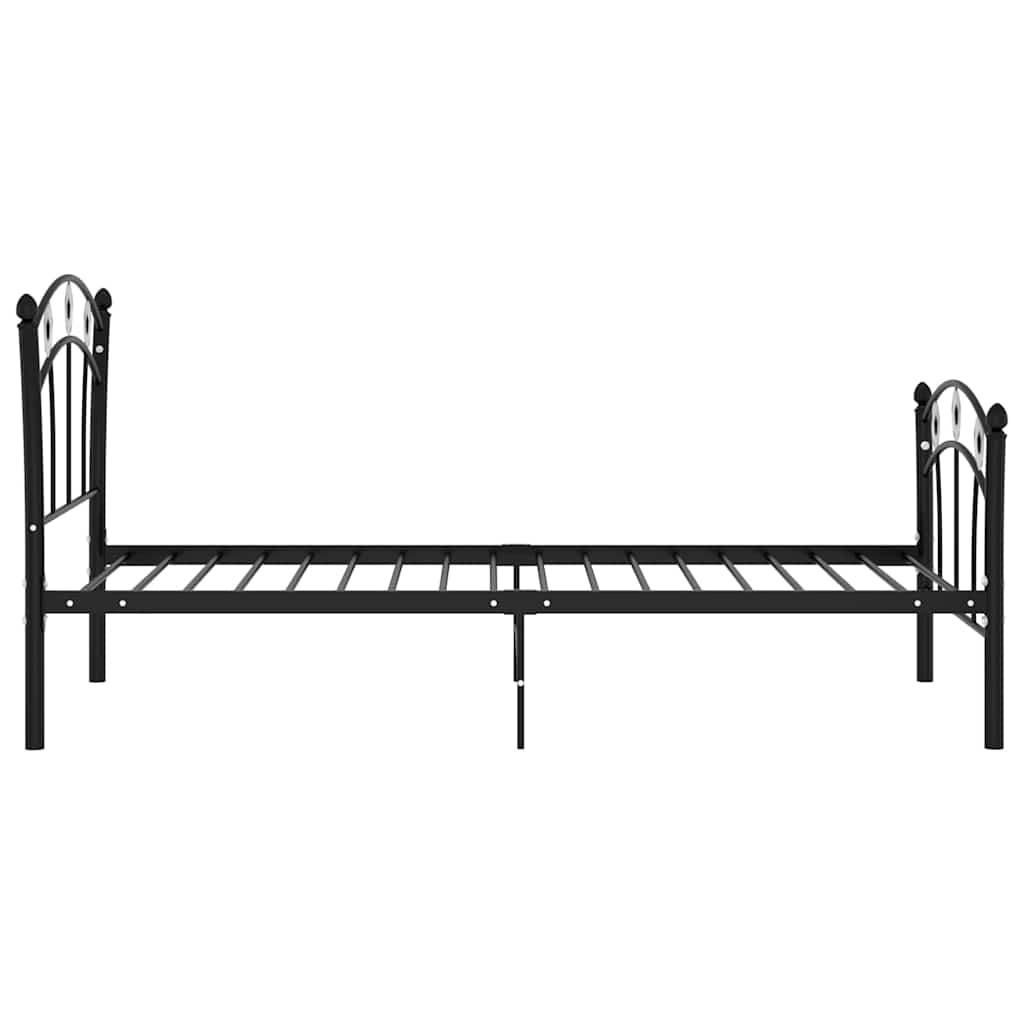 Estrutura de cama com design de futebol 90x200 cm metal preto