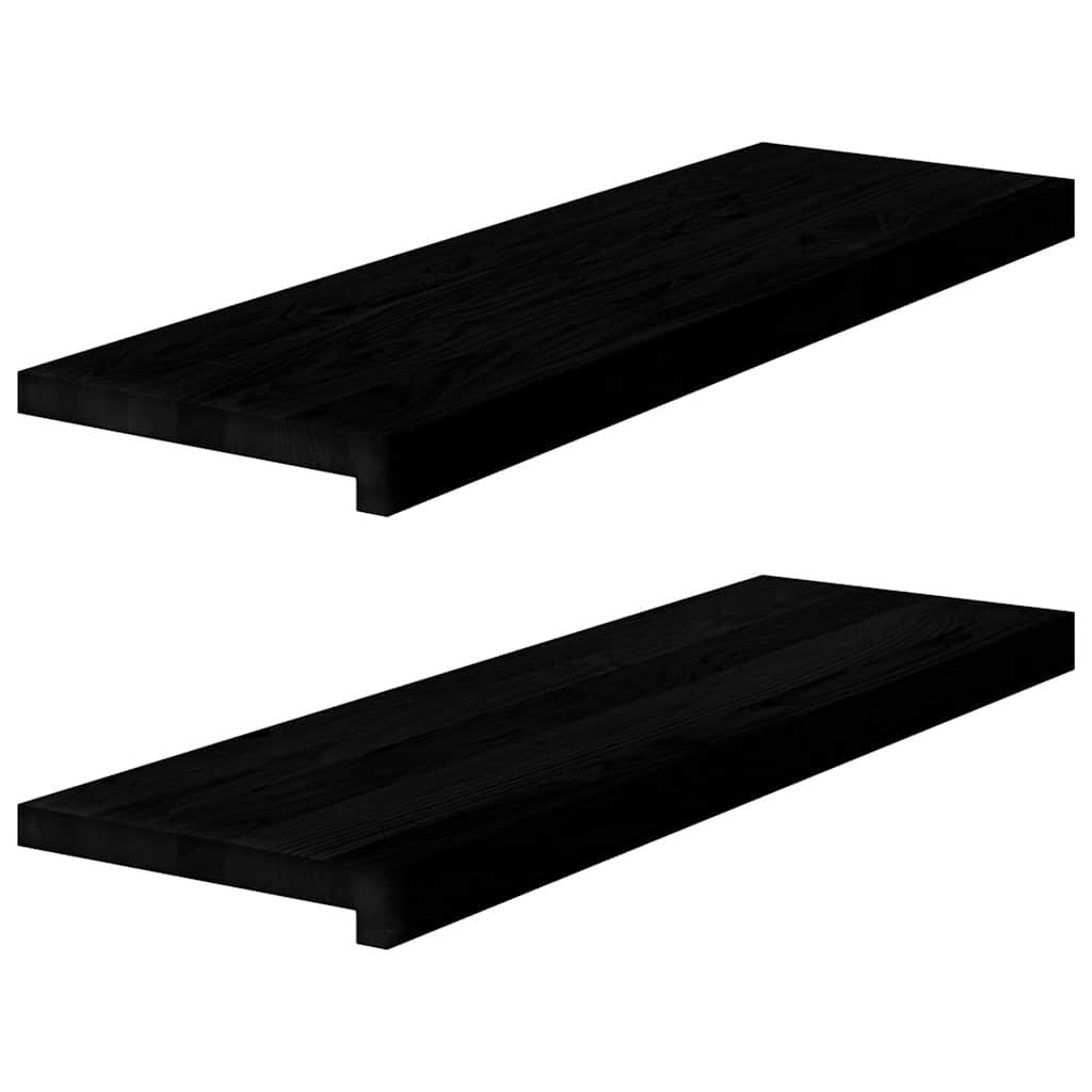 Soleiras da janela 2 pcs 80x30x2 cm carvalho castanho-preto