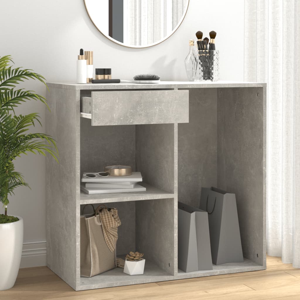 Armário de cosmética 80x40x75 cm madeira concreto cinza