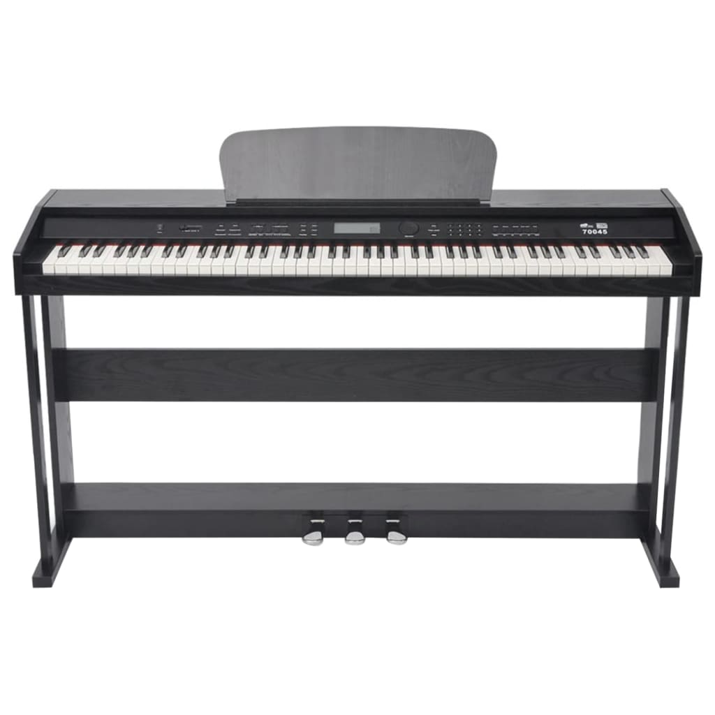 Piano digital de 88 teclas com pedais, placa de melamina preta