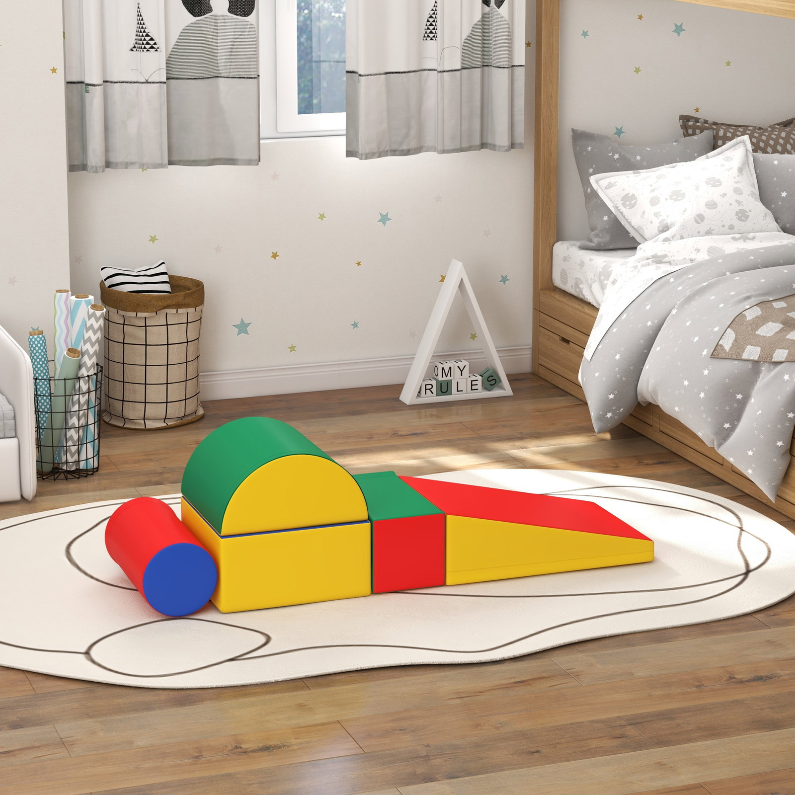 Conjunto de 5 blocos de psicomotricidade para crianças blocos de construção brinquedo para aprendizagem multicor