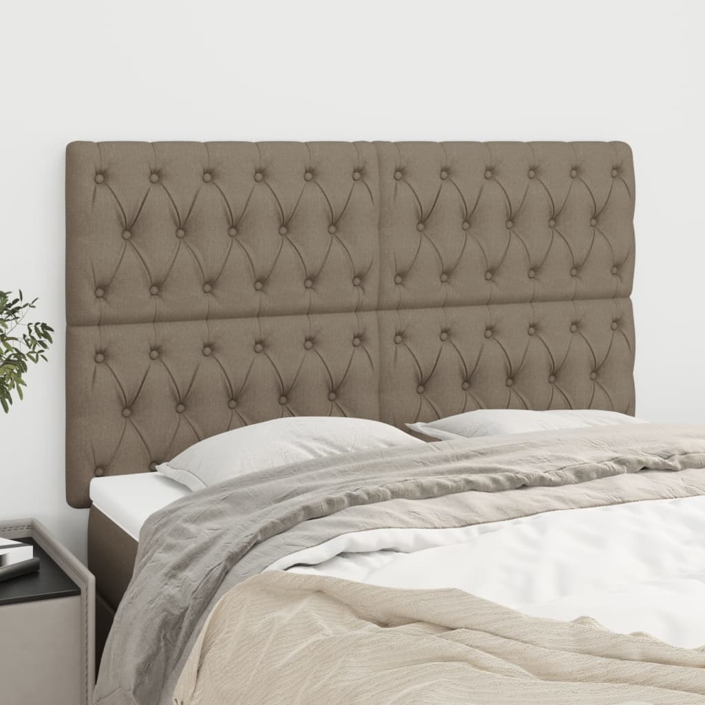 Cabeceira taupe 144x7x118/128 cm tecido