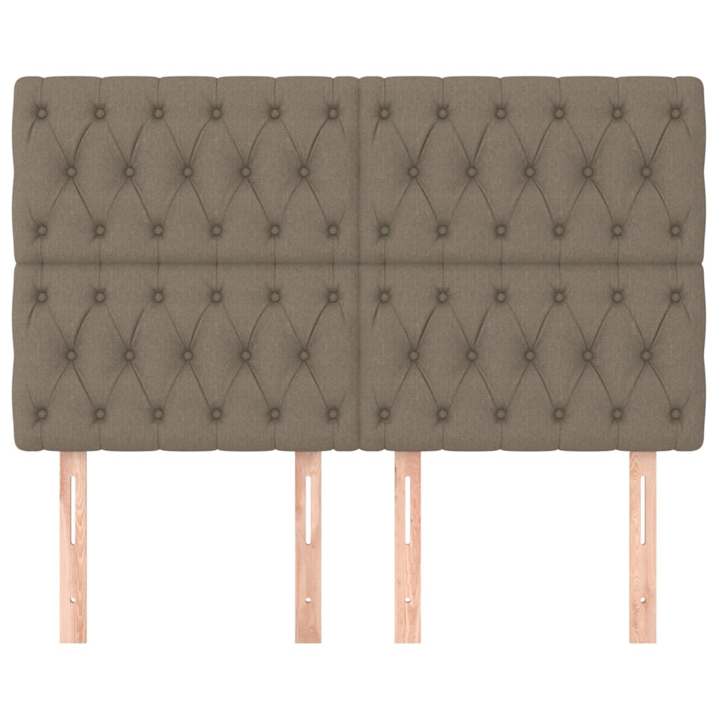 Cabeceira taupe 144x7x118/128 cm tecido
