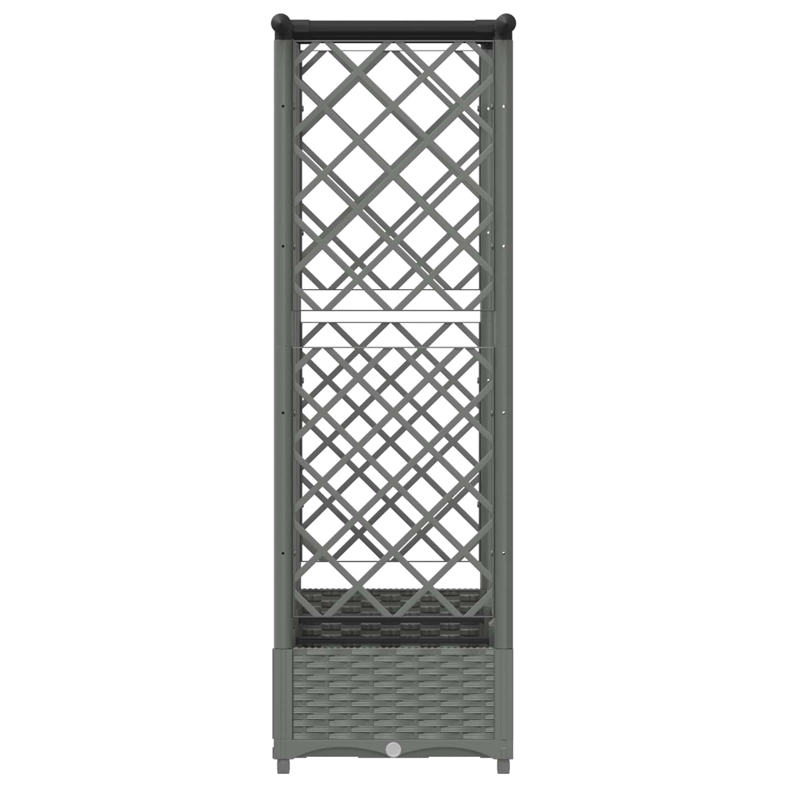 Cama elevada com treliça e telhado cinzento-claro PP