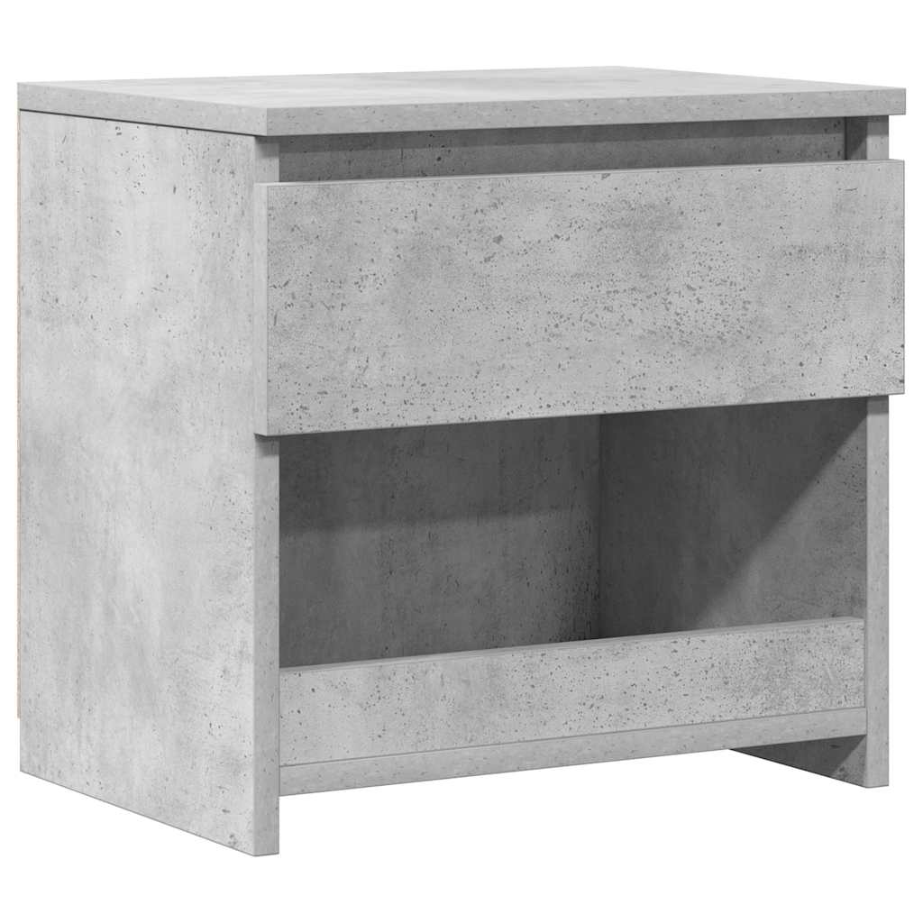 Mesa de cabeceira 40x30x39 cm contraplacado cinzento cimento