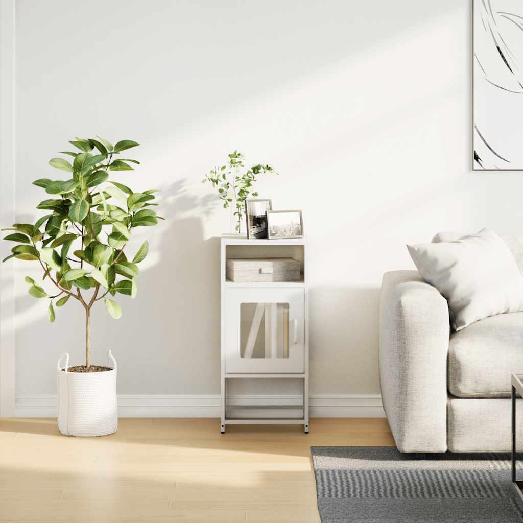 Mesa de cabeceira 36x39x78 cm aço laminado a frio branco