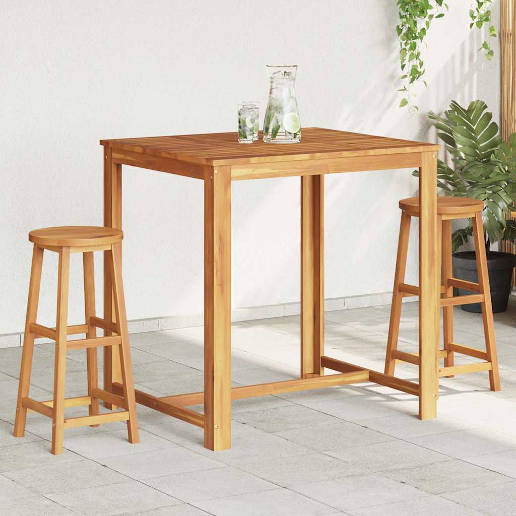 Bancos de bar 2 pcs madeira de acácia maciça
