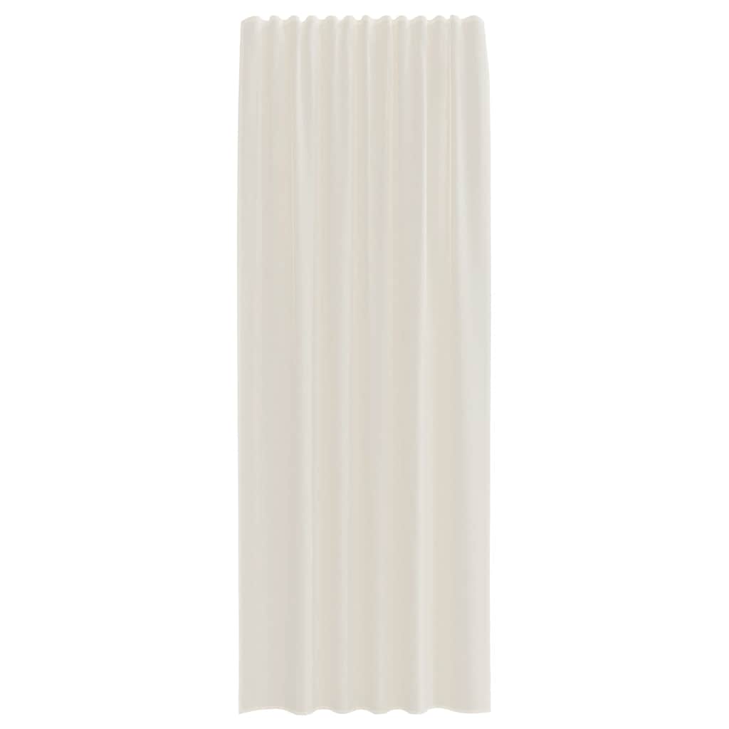 Cortinas de voile com bolsos para varão 2 pcs creme