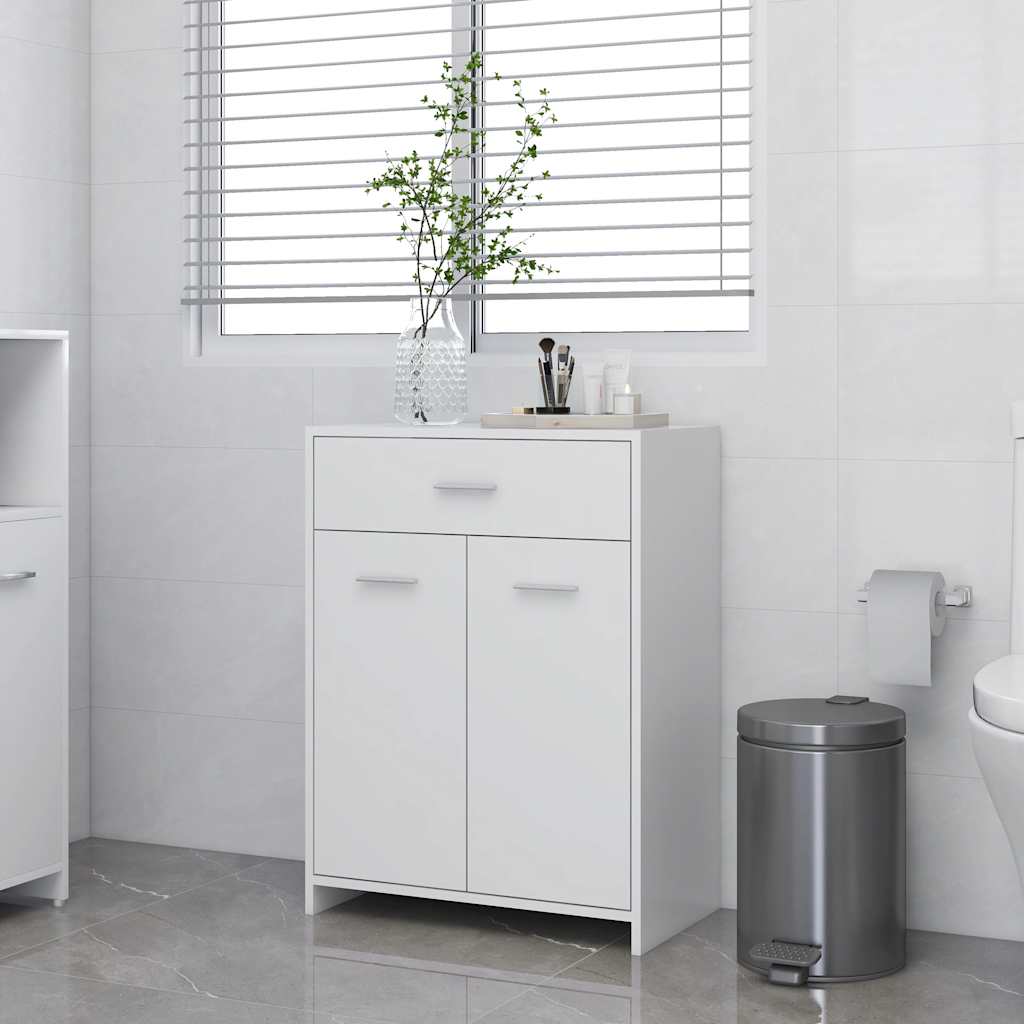Armário de casa de banho 60x33x80 cm contraplacado branco