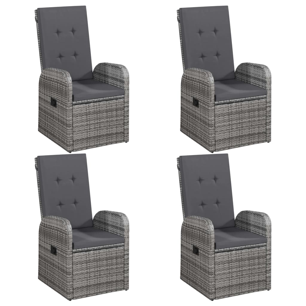 5 Pcs conjunto de jantar para jardim cinzento