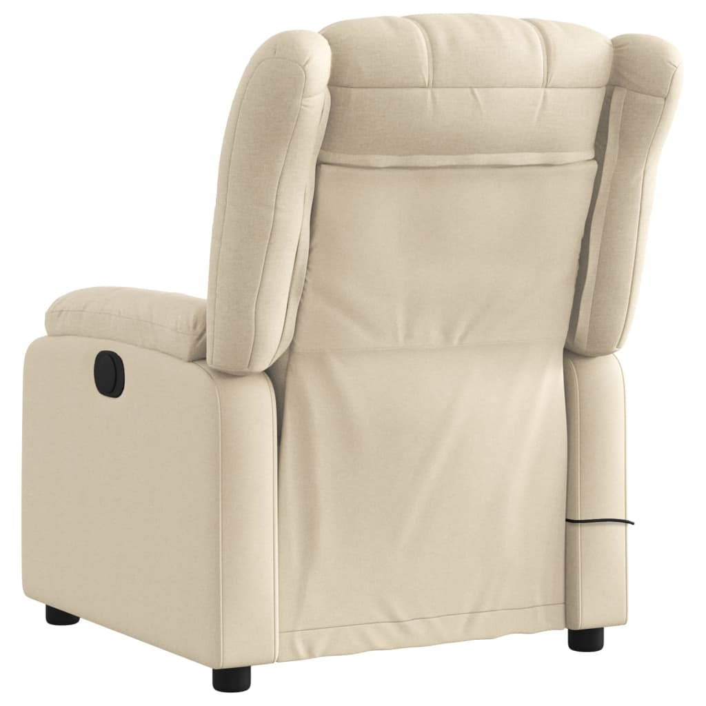 Poltrona de massagem reclinável em tecido creme
