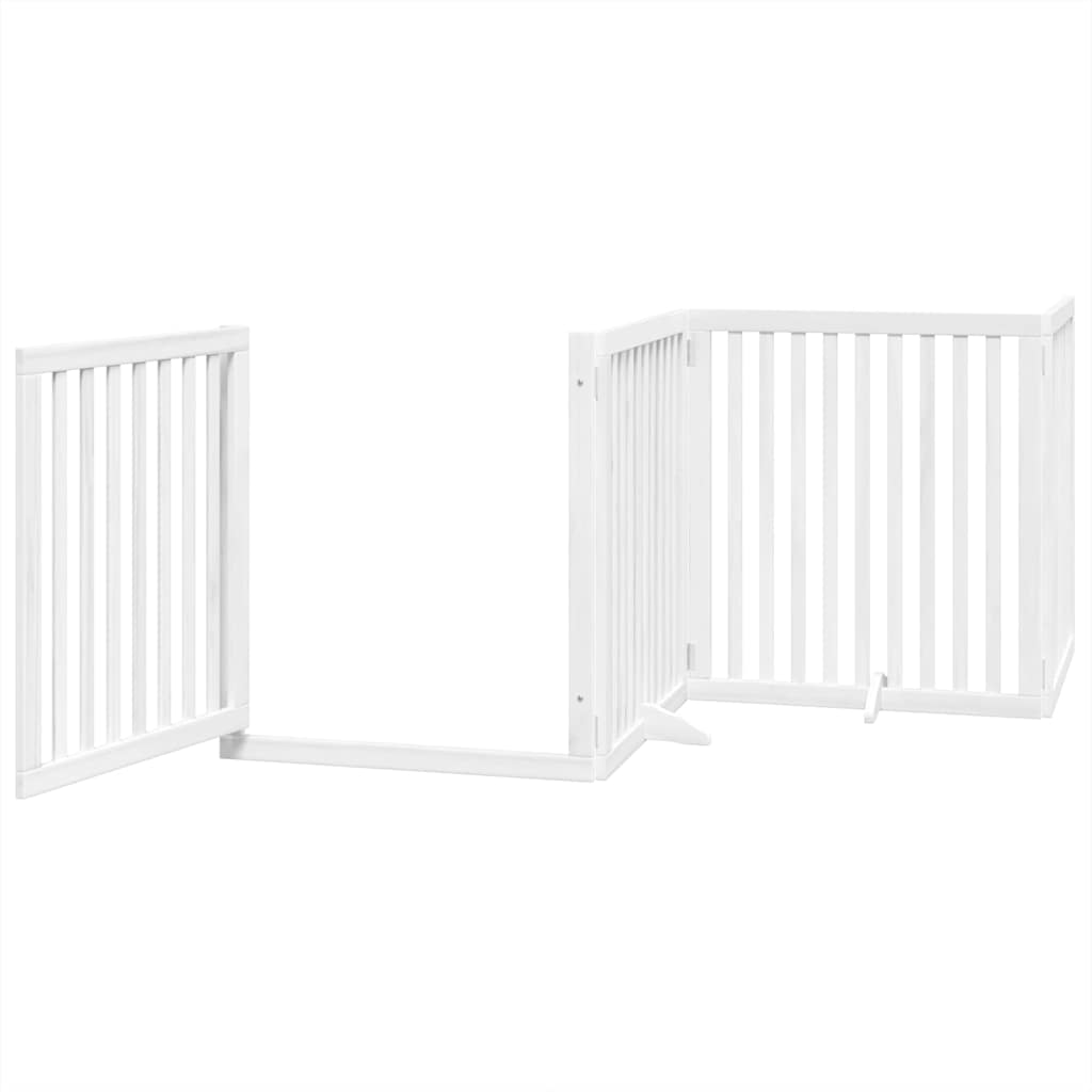 Portão p/ cães com porta dobrável 8 painéis 640 cm álamo branco