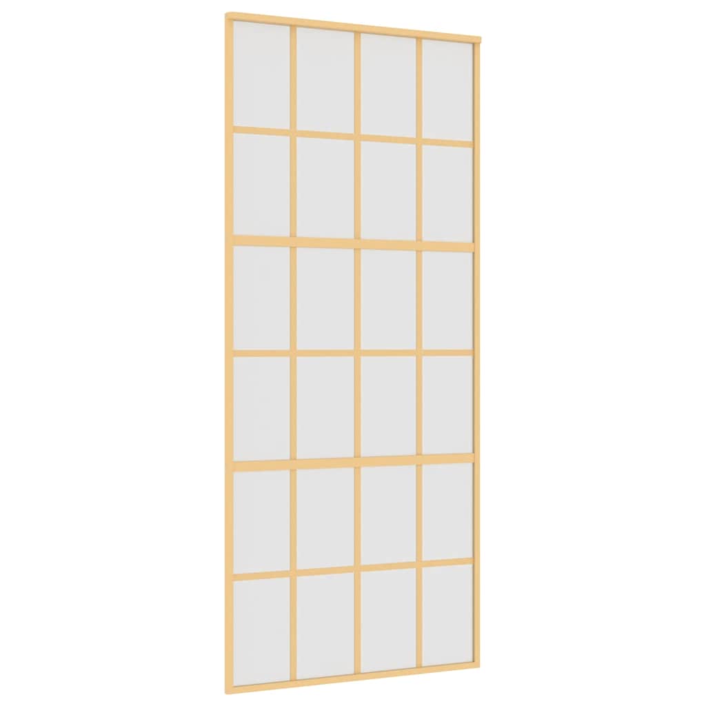 Porta deslizante 90x205 cm vidro esg fosco/alumínio dourado