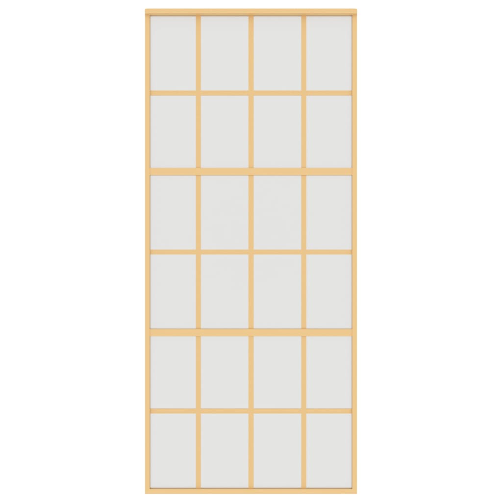Porta deslizante 90x205 cm vidro esg fosco/alumínio dourado