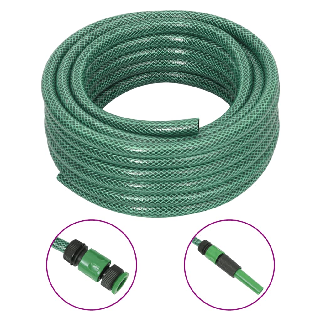 Mangueira de jardim com conjunto de encaixe 0,5" 20 m PVC verde