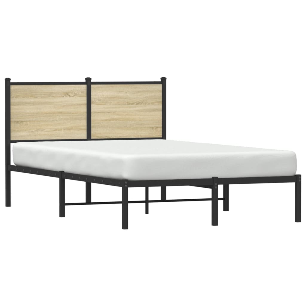Estrutura de cama sem colchão 120x200 cm metal carvalho sonoma