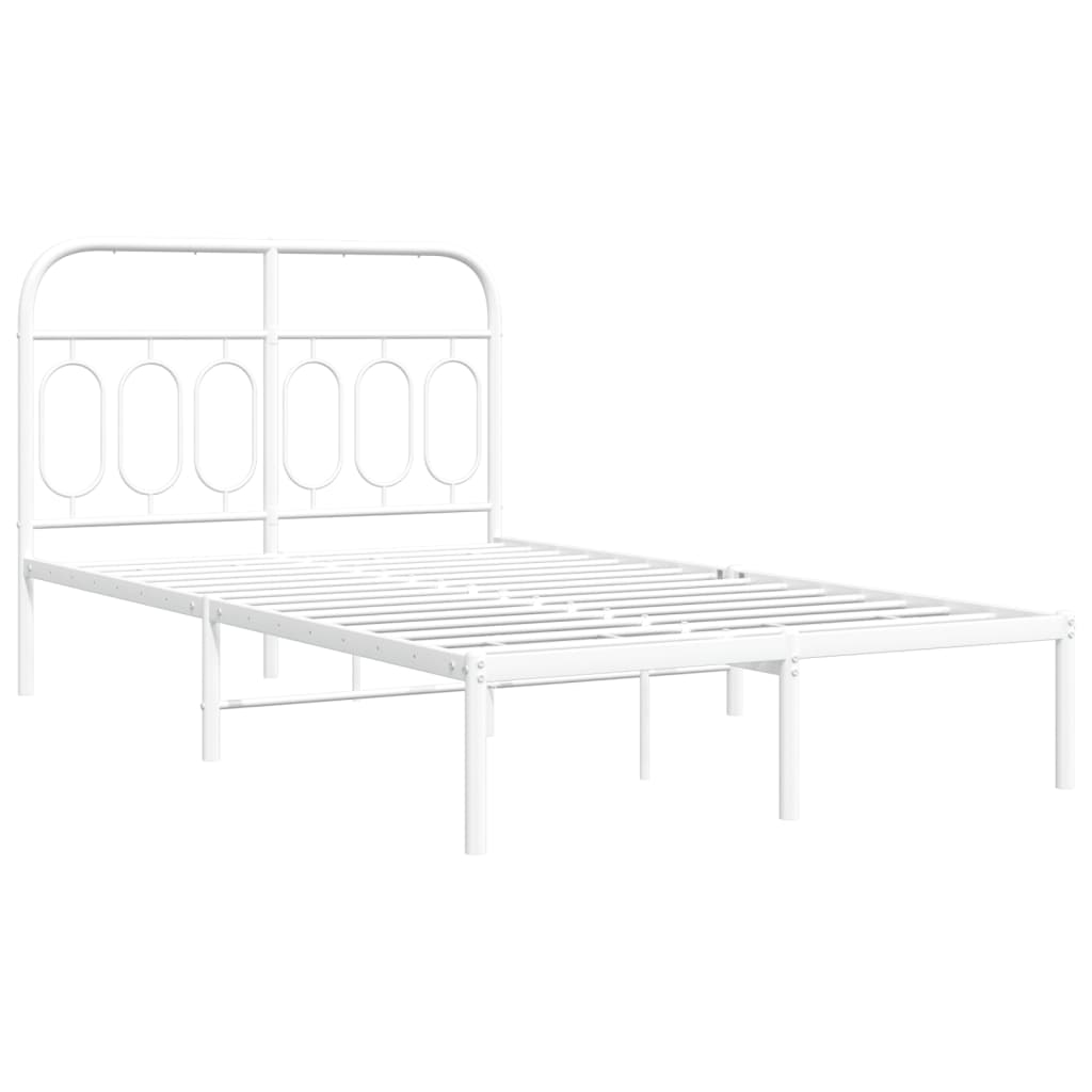 Estrutura de cama com cabeceira 120x200 cm metal branco
