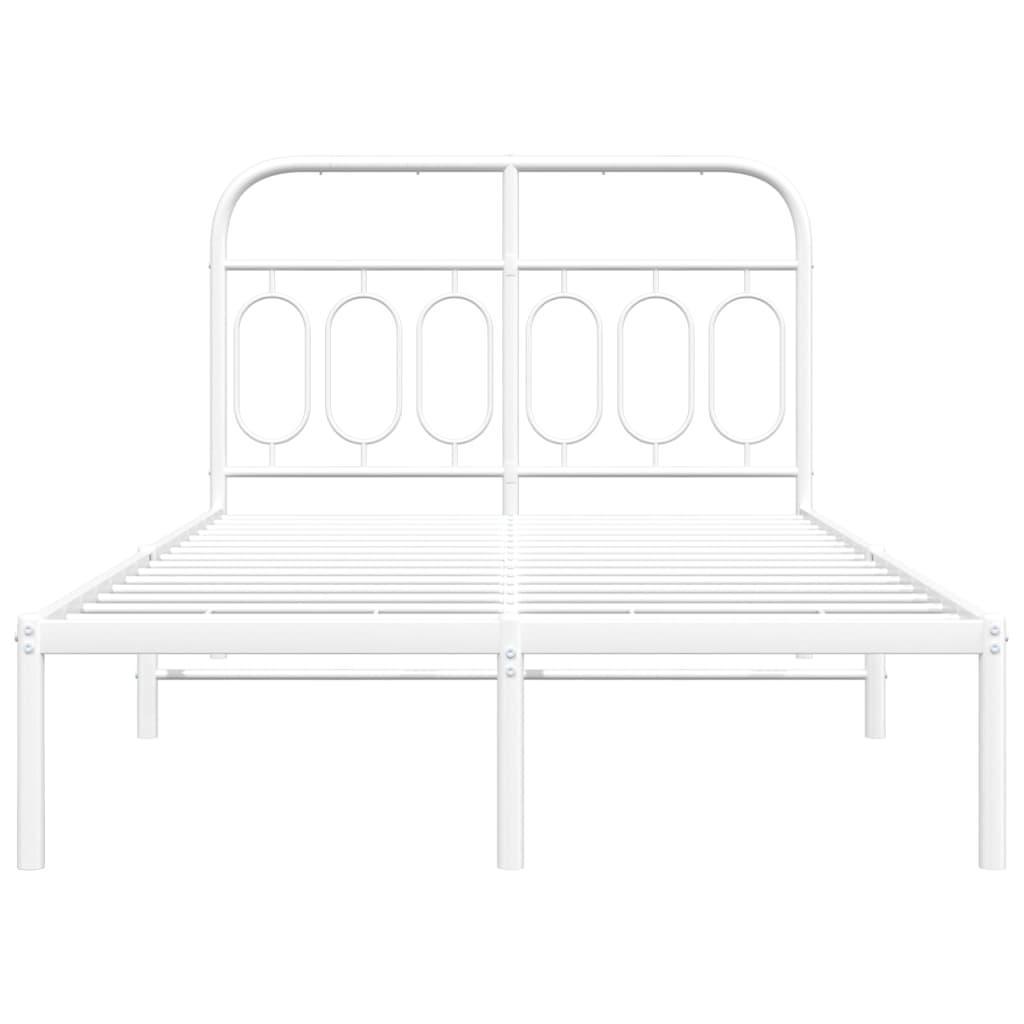Estrutura de cama com cabeceira 120x200 cm metal branco