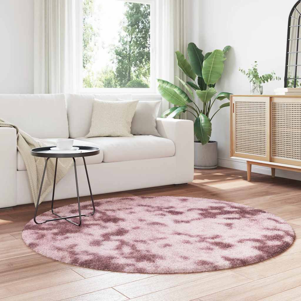 Tapete shaggy de pelo alto navarra 160x160 cm rosa empoeirado