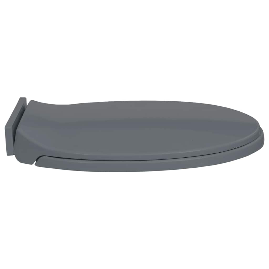 Tampo de sanita oval com fecho suave cinzento