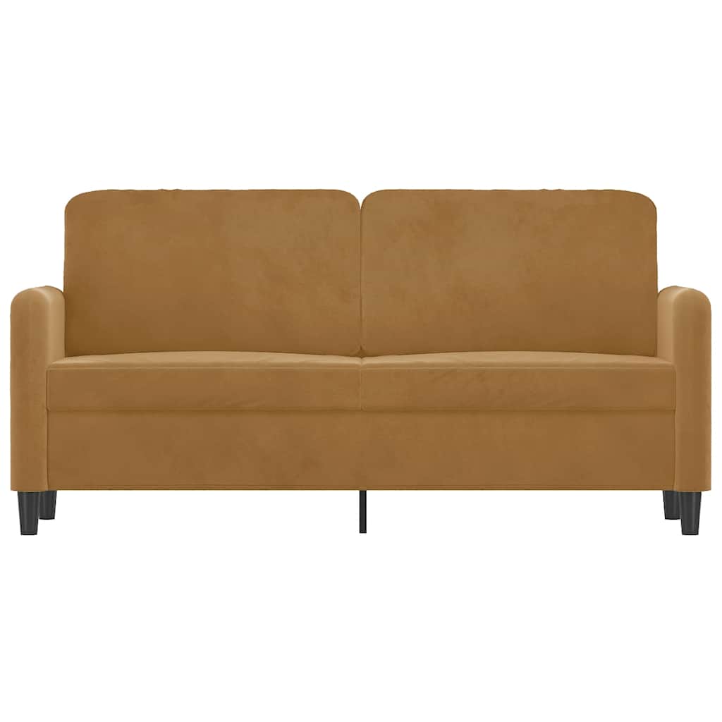 Sofá de 2 lugares veludo 140 cm castanho