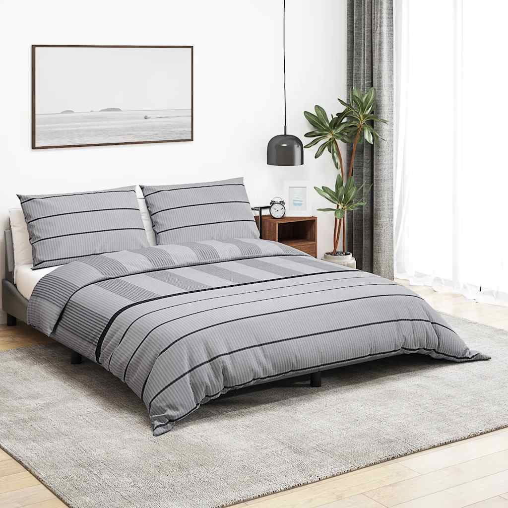 Conjunto de capa de edredão 140x200 cm algodão cinza